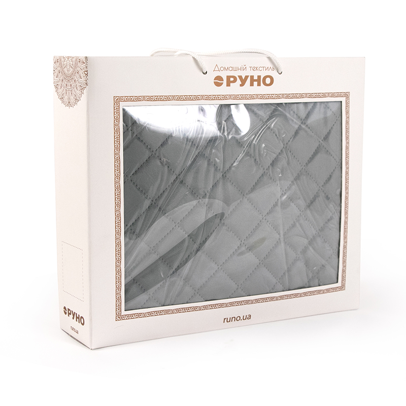 Покривало стьобане Руно Dark Grey ромб