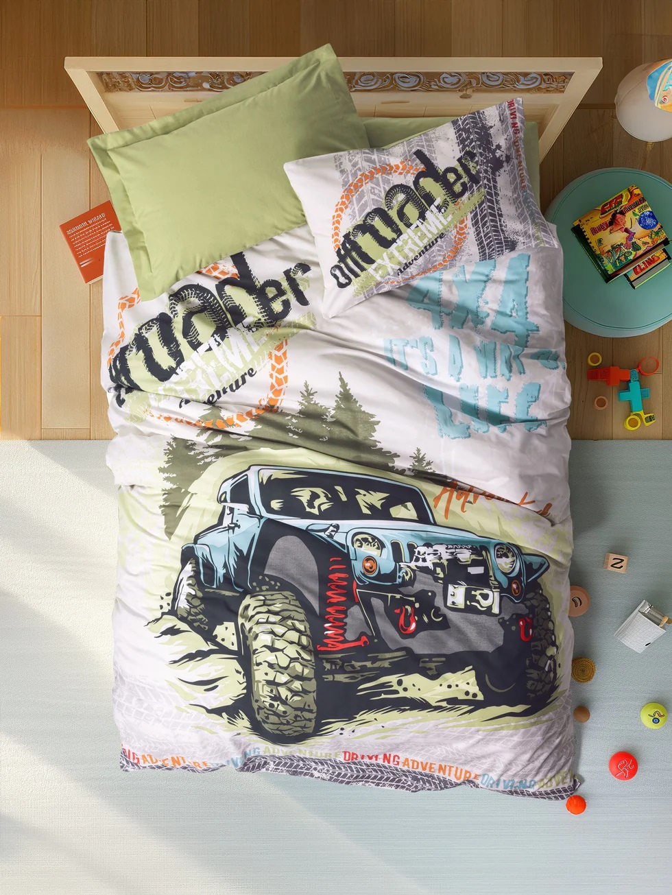 Постільна білизна підліткова Cotton box ADVENTURE YESIL