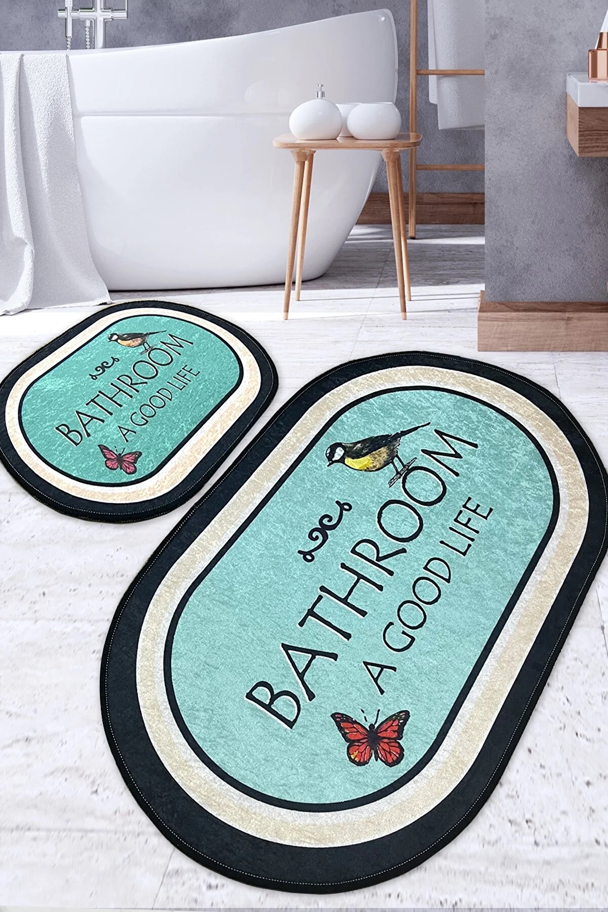 Килимки для ванної кімнати Chilai Home MOLLA BANYO HALISI DJT 2 LI SET