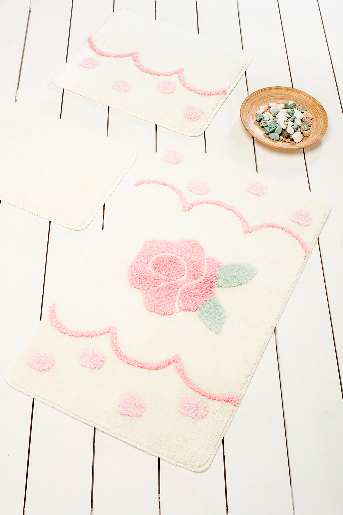 Килимок для ванни Chilai Home Rose Dot Ecru