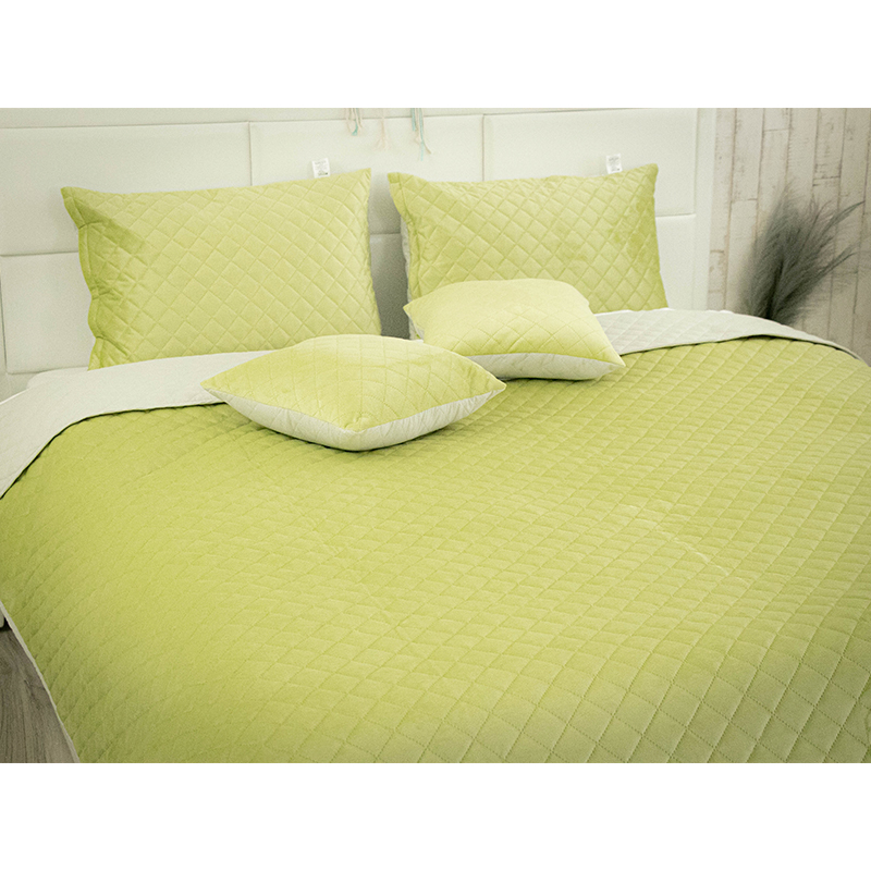 Покривало стьобане Руно Olive Green ромб