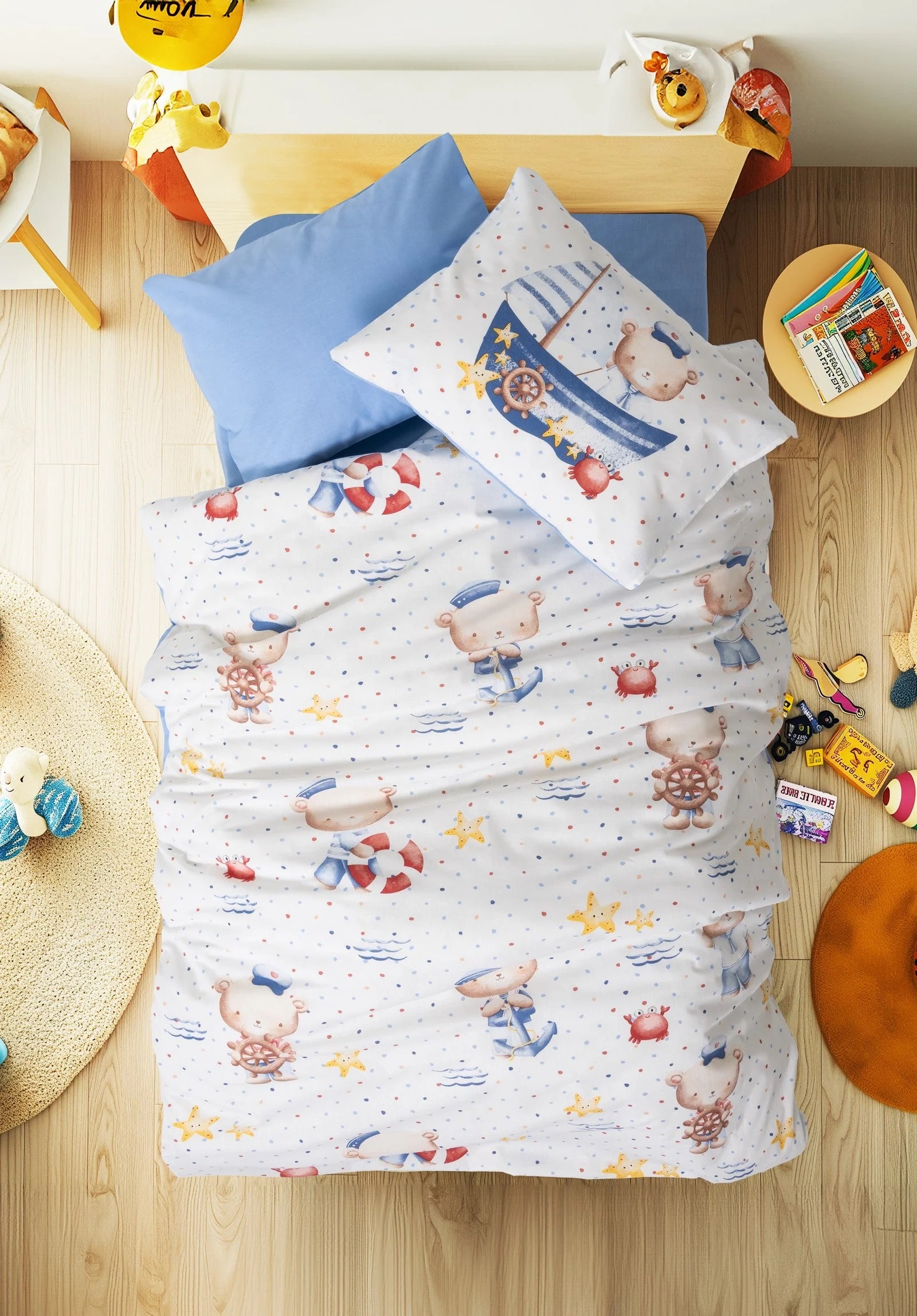 Дитяча постільна білизна в ліжечко Cotton box Seaman Mavi