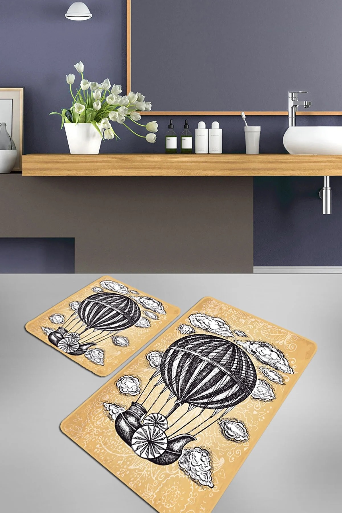 Килимки для ванної кімнати Chilai Home PROPELLER 2 LI SET DJT