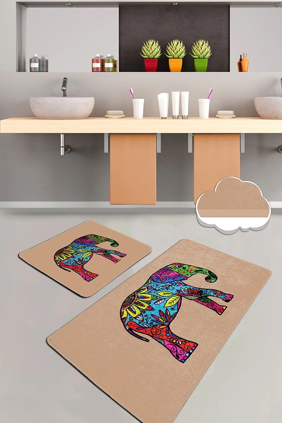 Коврик Chilai Home OLIFANT BEJ 2 LI SET