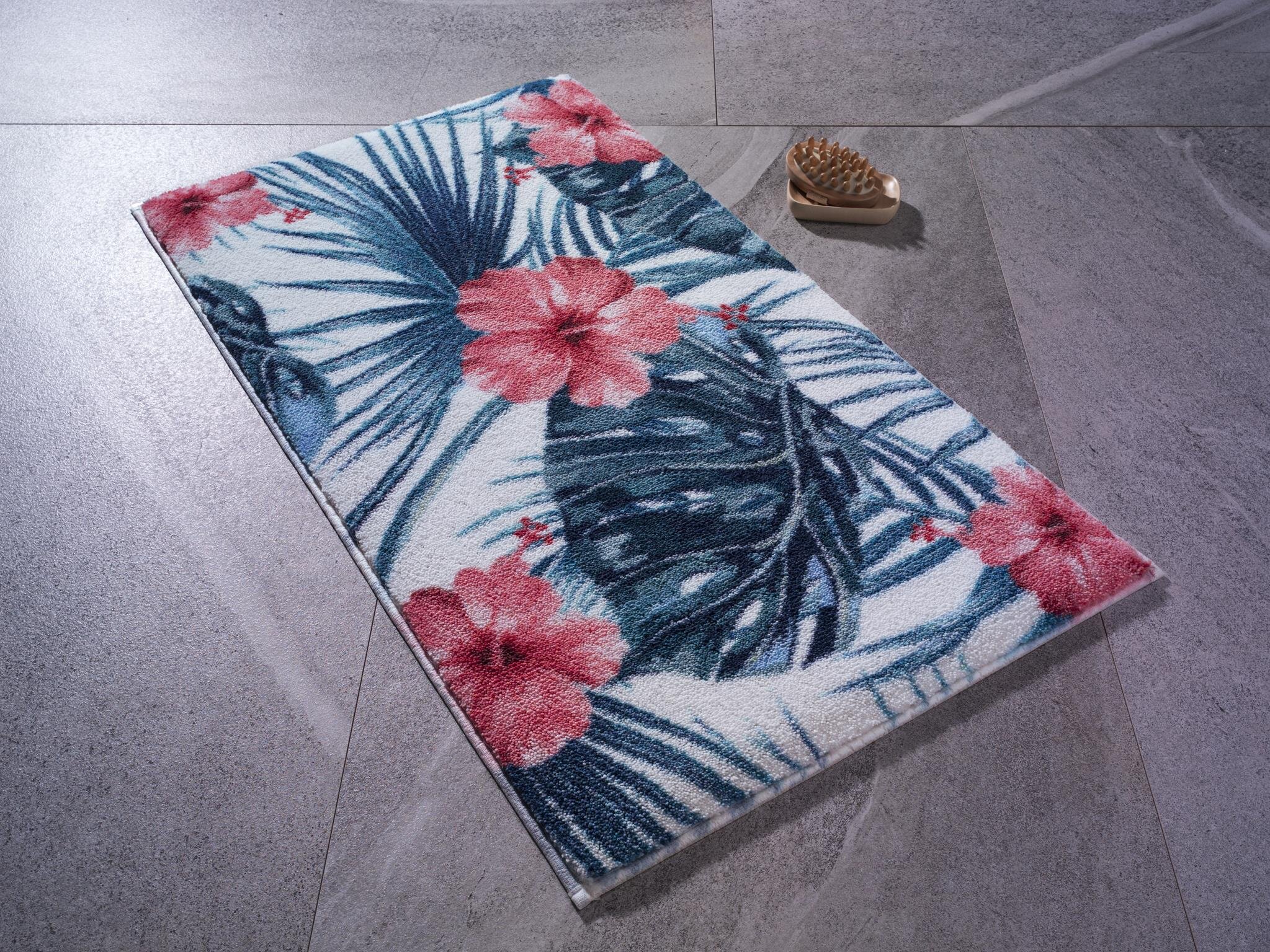 Килимок для ванни Confetti Hibiscus Mercan 57*100