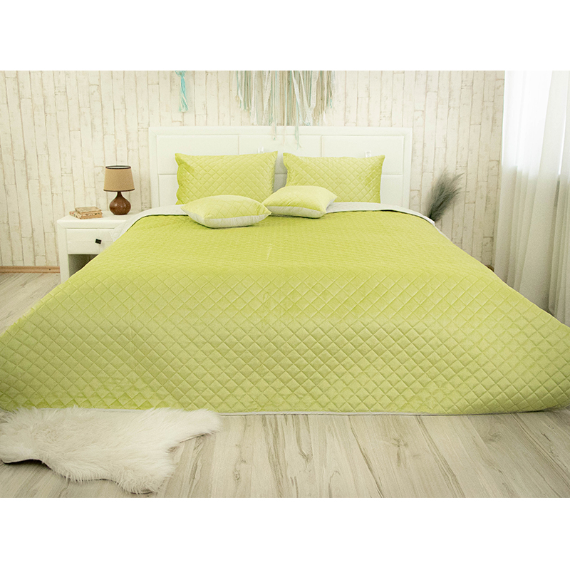 Покривало стьобане Руно Olive Green ромб